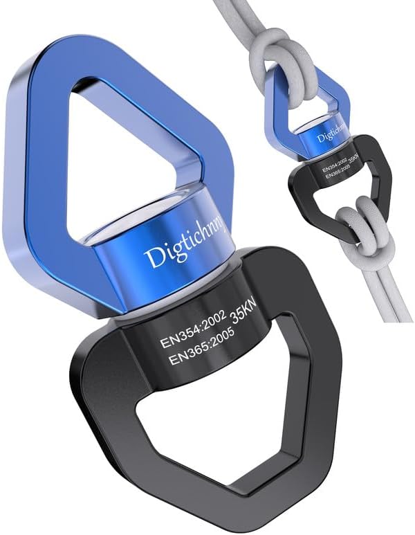 Swing Swivel Heavy Duty,35KN Aluminium Alloy, Swing Spinner for Tree Swing, Aerial Dance, Children’s Swing, Hanging Hammock Outdoor Indoor (Black-Blue)
