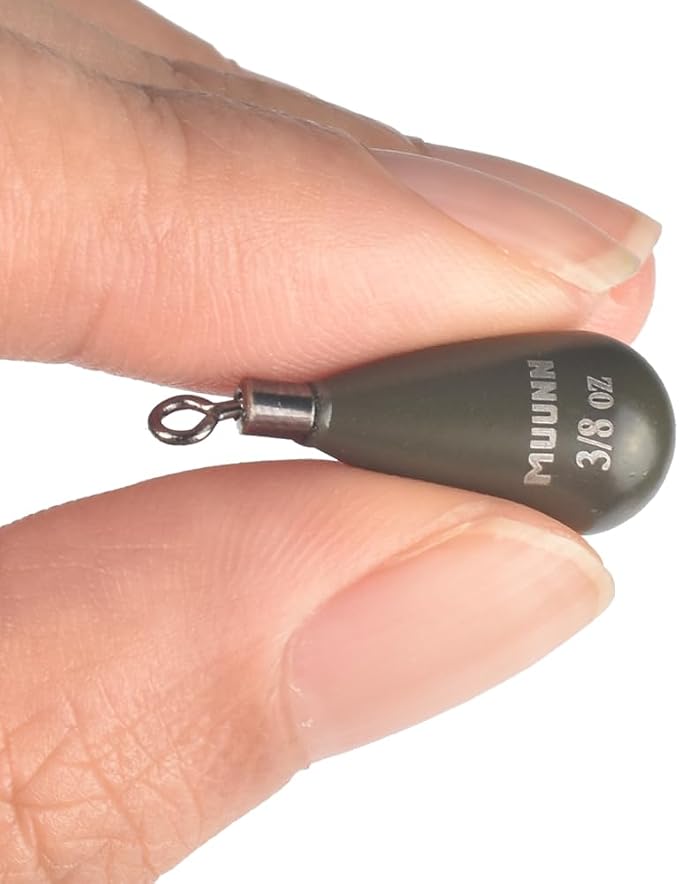 10 Pack Tungsten Free Rig Weights, Tear Drop Fishing Sinkers with Round Eye for Finesse Bass Fishing