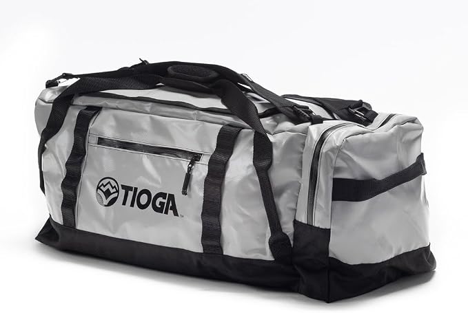 TIOGA Venture Outdoor Duffel Bag with Backpack Straps, Weather Resistant, Rugged Construction, Gear Hauling for Outdoor Adventures, Large / 70L, Grey
