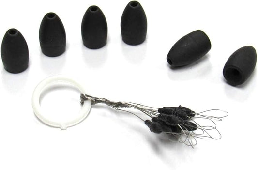 Harmony Fishing - Tungsten Flipping Weights (Chip-Proof Oxide Coated) for bass Fishing [Includes Weight Pegs]