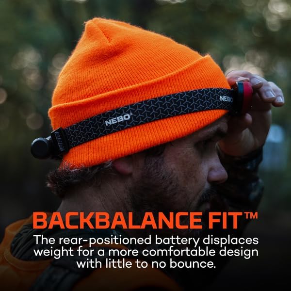 NEBO IllumaTrace Blood Tracker Headlamp | 100 Lumens, Rechargeable LED Light for Blood Trail Tracking While Hunting, Durable & Water Resistant, White Light Mode, Includes USB Charging Cable