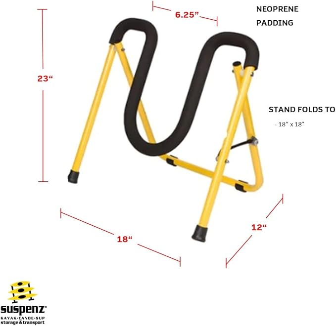 Suspenz SUP Stands, Stand Up Paddle Board, Surfboard Foldable Racks, EZ-Fold Portable Stand, Yellow 22-1901