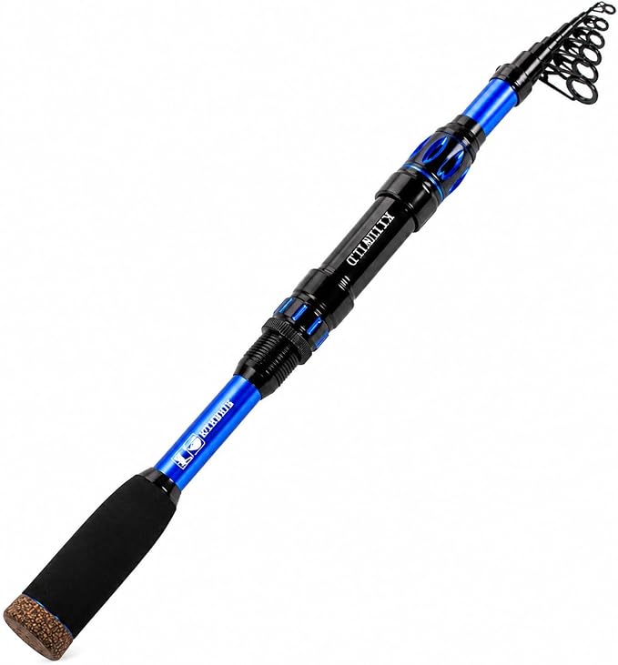 TORVEX Telescopic Fishing Rod,Travel Spinning Rod with Ceramic Guides, Stainless Steel Reel Seat, EVA Handle, Portable Collapsible for Bass Trout Catfish, Freshwater Saltwater, 6-9FT
