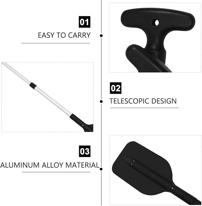 BESPORTBLE Telescopic Kayak Paddle: 2 Pack 22-41inch Aluminum Alloy Boat Oars Collapsible Paddle for Boat Kayaking Rafting Canoe Outdoor Kayak Water Sports