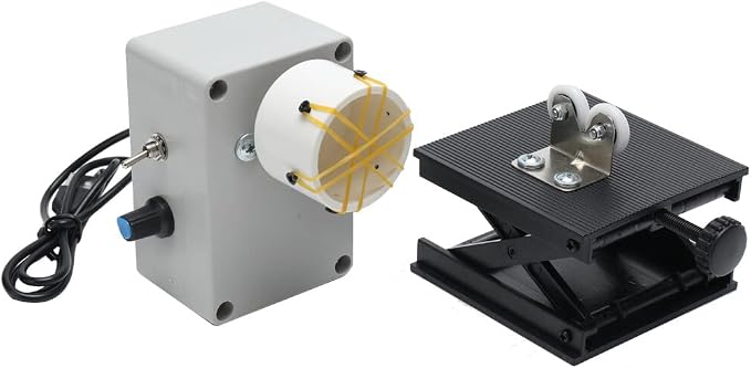 Portable Professional Fishing Rod Building Winding Tool, AC 100-240V Electric-Drive DIY Rod Tool Machine 0-60RPM Adjustable Winding Machine for Epoxy Drying