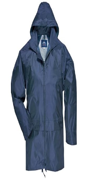 Portwest US440 Classic Waterproof Rain Jacket wth Pack Away Hood & Sealed Seams, Black, Large