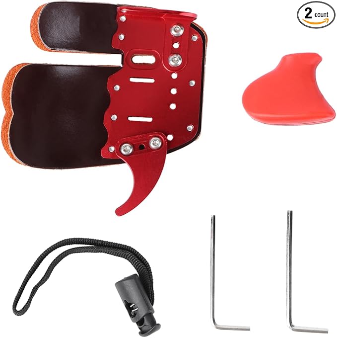 Milisten 2 Pcs Finger Sleeve Archery Bowstring Saver Arrow Finger Guard Protective Gear Aluminum Leather Durable Design