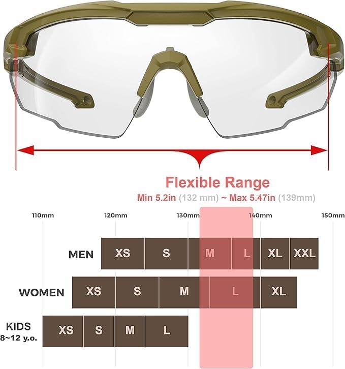HTS HUNTERSKY Ballistic Tactical Shooting Glasses ANSI Z87+ UV400 Protective Eyewear