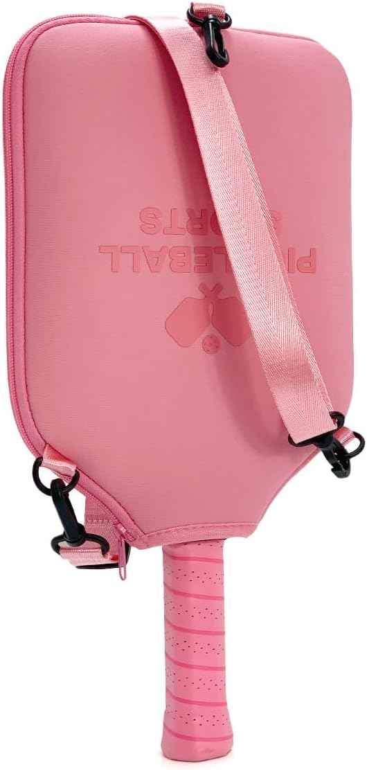 ORiver Pickleball Paddle Crossbody Bag, Lightweight Neoprene Sling Pack, Adjustable Strap Holds 2 Pickleball Paddles, Pink Gift for Court Travel & Daily Use