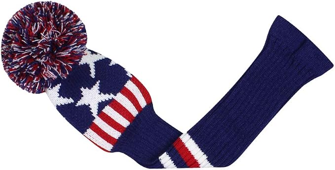 Scott Edward Knit Golf Club Cover for Woods and Driver Set of 5 Head Covers Protect Driver Wood(460cc)* 1 Fairway Wood*2 and Hybrid/UT*2 with Rotating Club Number Tags