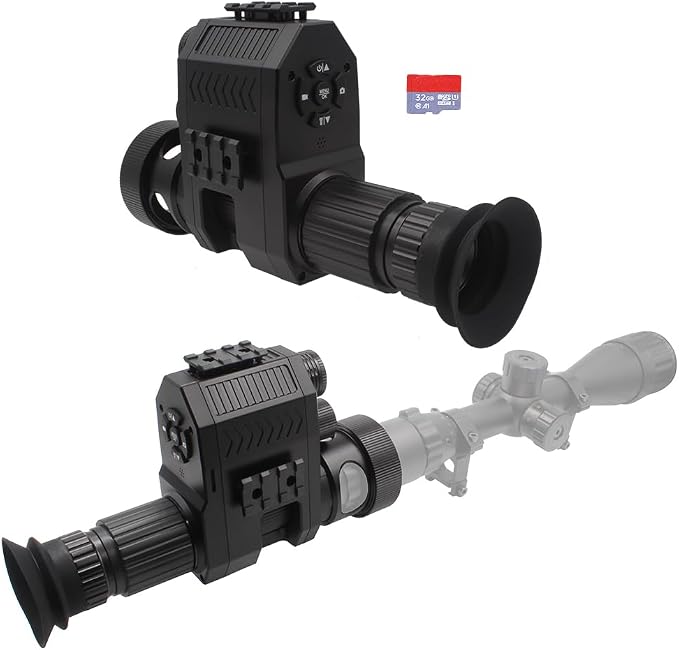 Megaorei M4A M4C 1080p HD Hunting Digital Infrared Night Vision for Scope Monocular Attachment Camcorder with Built-in 850nm Infrared IR Flashlight (with 32G MicroSD Card, Without Battery)