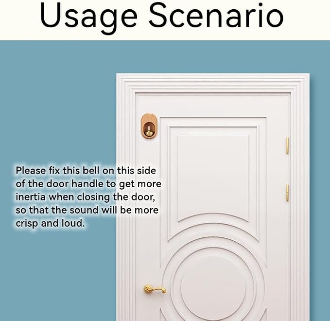 Shopkeepers Bell - Magnetic Attached Doorbell for Door Opening - Unique Office Ornament and Hanging Decoration for Business Entrance, Fridge Sticker and Barn Door (Clock-Shaped-Beechwood)