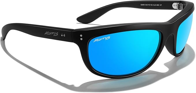 MERRY'S Wrap Around Sport Polarized Sunglasses for Men Women Driving Fishing UV400 Protection