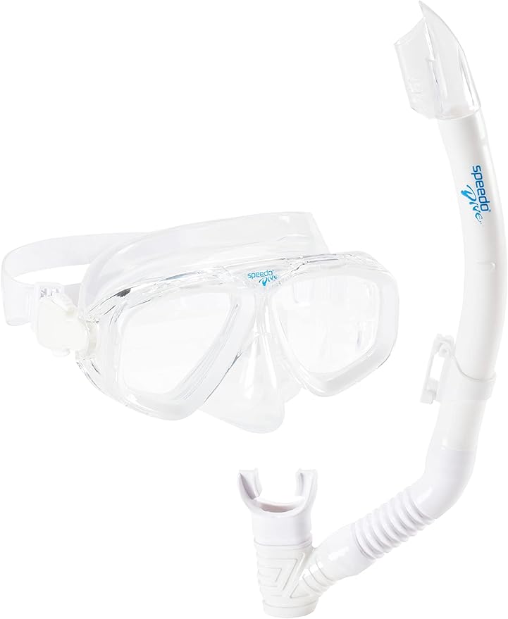 Speedo Unisex-Adult Swim Snorkel Dive Mask Anti-Fog with Nose Cover Adventure Series