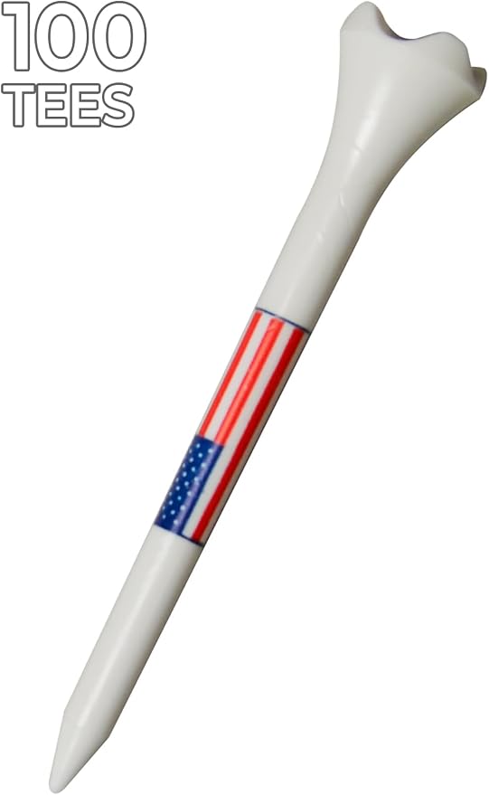 Pride Golf Tee Performance Plastic Golf Tees - Stars and Stripes - 100 Count, 3-1/4 Inch - Improve Distance and Accuracy