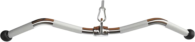 qibylift Barbell Multi-Exerciser Cable Attachment For Cable Machines, Lat Pull Down Bar Cable Machine Attachments, Tricep Press Down Bar, Revolving Straight Curl Pulldown Bar with Rotating & Rubber Handle Grips