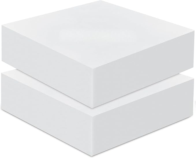 Frienda 2 Pack 6 x 26 x 26 Upholstery High Density Foam Cushion Replacement Square Cut to Size Foam Couch for Chair Couches Padding Shipping Packing DIY Cosplay Projects(White)