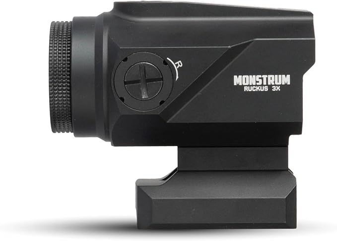 Monstrum Ruckus (e) 3X Prism Scope with Electronic Button Control and Shake Awake