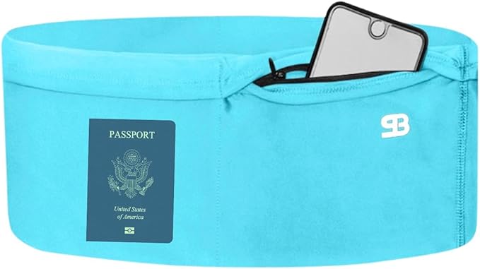 StashBandz No-Bounce Running Belt for Women & Men – Phone Holder Fits All Phones, 4-Pocket Slim Fanny Pack with Zipper – Travel Money Belt Waist Pack for Running & Workout