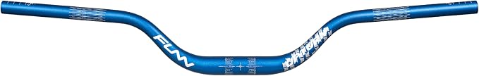 Funn Upturn High-Rise Mountain Bike Handlebar with Bar Clamp 31.8mm and Width 785mm, Durable and Lightweight Alloy Riser Handlebar for MTB and BMX Bike, Rise 75mm MTB Handlebar (Blue)