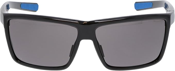 MCR Safety SR232AF Swagger SR2 Series Safety Glasses with Thermo Plastic Rubber Nose Pads and Detachable Side Shields, Black/Blue Frame, UV-AF Gray Lens