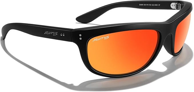 MERRY'S Wrap Around Sport Polarized Sunglasses for Men Women Driving Fishing UV400 Protection