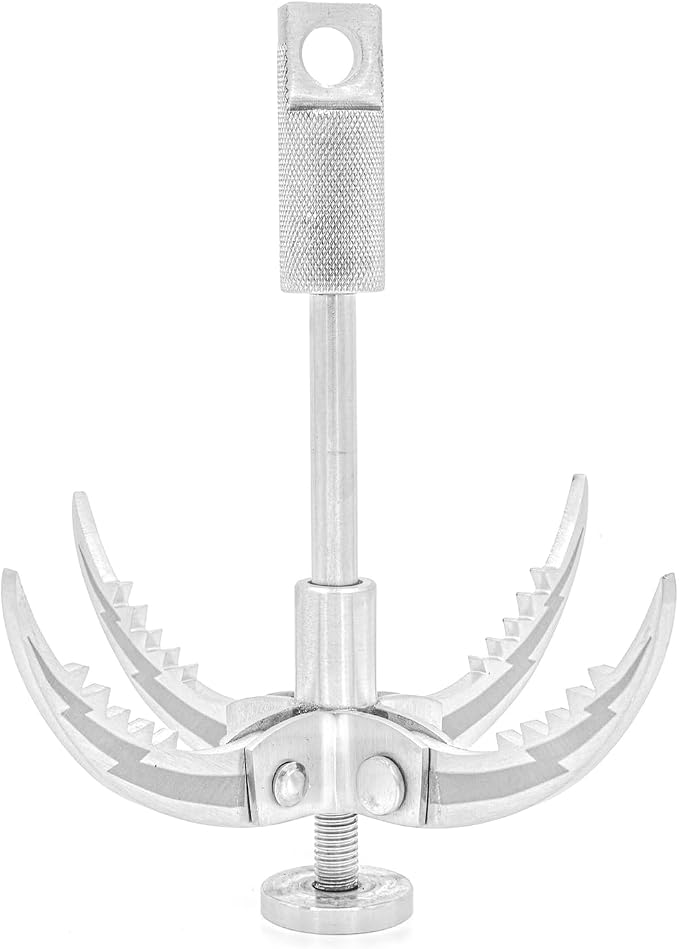 Grappling Hooks - Survival Claw Multifunctional Stainless Steel Large Hook with 20M(64ft) Static Rock Nylon Rope, Grappling Hook with Rope, Tree Climbing Gear Anchoring Fishing Rescue Vehicle Towing