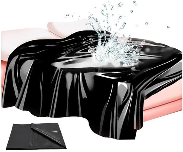 1 Comfortable Black PVC Plastic Mattress, Reusable, Equipped with Waterproof Cloth (220cm X 130cm) - H8