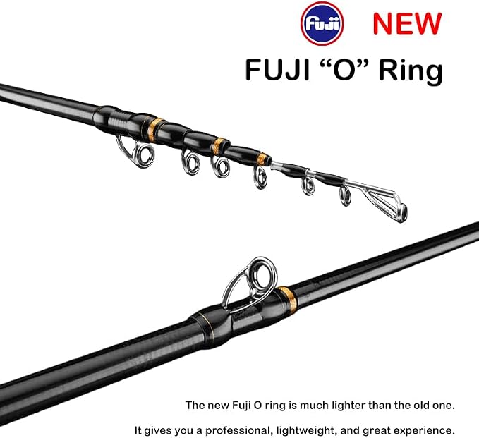 PURELURE Travel Telescopic Fishing Rods, Collapsible Fishing Pole 6ft/7ft | 24+30 Ton Carbon Fiber Spinning Casting Rod, FUJI New O-Ring, Detachable Cork Handle, Multi-Action Guide Ring System