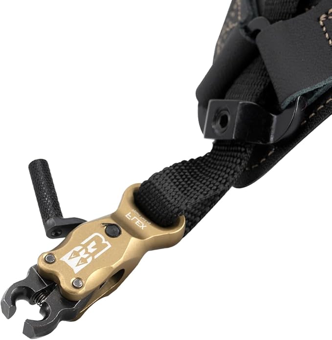 B3 Archery Alpha Double-Caliper Wrist Strap Archery Compound Bow Arrow Release Aid Trigger w/Adjustable Trigger Travel, Roller-Sear Double Stainless Steel Jaws, for Bowstring & String Loop Use