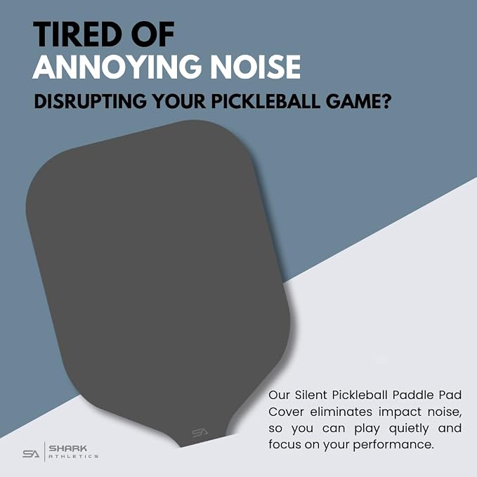 Shark Stealth Quiet Fin Noise-Reducing Paddle Cover for Pickleball, Contains Pads for 2 Paddles