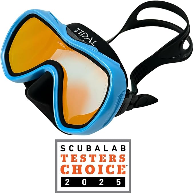 Tidal Mask-Advanced Anti Fog Diving Mask for Scuba Diving, Snorkeling, Free Diving&Swimming. Wide-Angle Tempered Glass Single Lens.