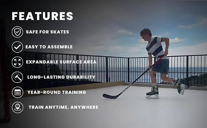 Potent Skateable Synthetic Ice Hockey Tiles (10 pcs per Box, 21.6 SQFT)
