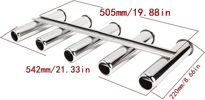 Deck-Mount Adjustable Fishing Rod Holder，Heavy Duty Top Mounted or Side Mounted Angle Removable Marine Stainless Steel Rotatable Rod Holder (S5)
