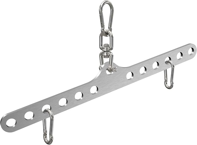 Double to Single Adaptor Plate for Cable Pulley Machines Durable Solid Stainless Steel with 3 Carabiners Suitable for Dual Cable Machines LAT Pulldown, Shoulder & Biceps Exercises