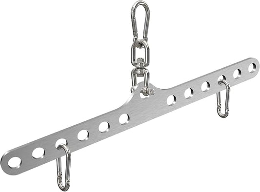 Double to Single Adaptor Plate for Cable Pulley Machines Durable Solid Stainless Steel with 3 Carabiners Suitable for Dual Cable Machines LAT Pulldown, Shoulder & Biceps Exercises