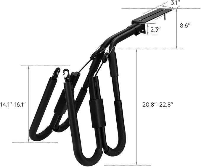 Adjustable Surfboard Rack,with 2 Racks for 2 Surfboards,Aluminum Alloy Surfboard Rack and Holder with Mounting HardwareEasy Install for Motorcycle,Bicycle