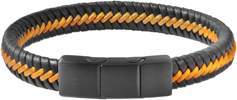 Men's Braided Genuine Leather Cord Bracelet