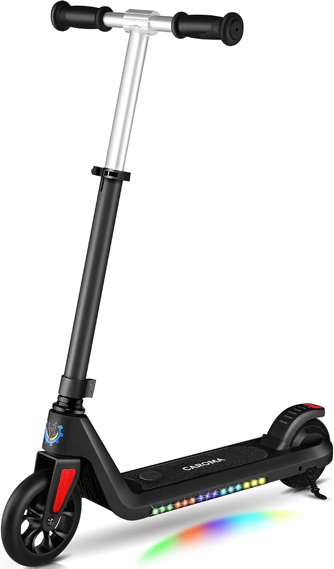 Caroma Electric Scooter for Kids Ages 6-14, 120W Motor & 15 Mph, 85 Mins Ride Time, Adjustable Height & Speed, LED Display, Kids Electric Scooter, Best Gifts for Boys & Girls