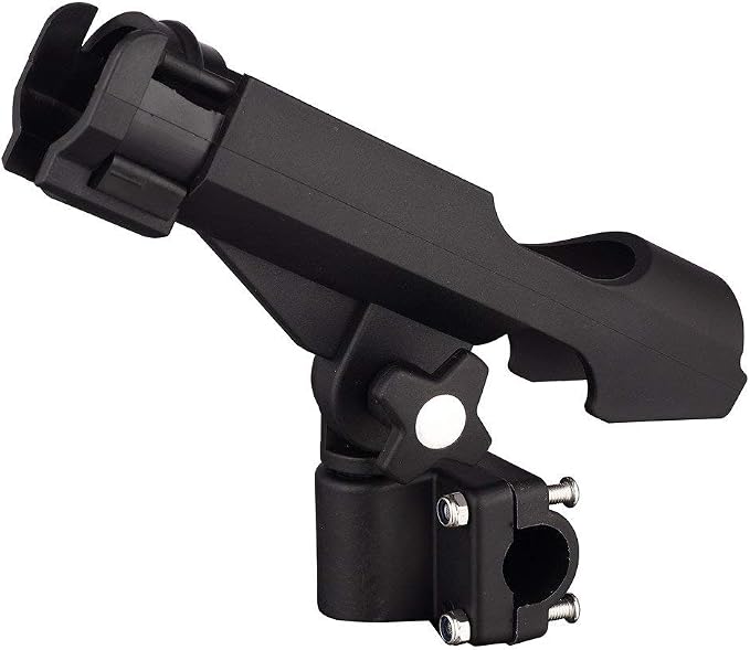 HiUmi Adjustable Black Fishing Rod Holder for Boat Kayak Swivel Side Mount Kits Tackle