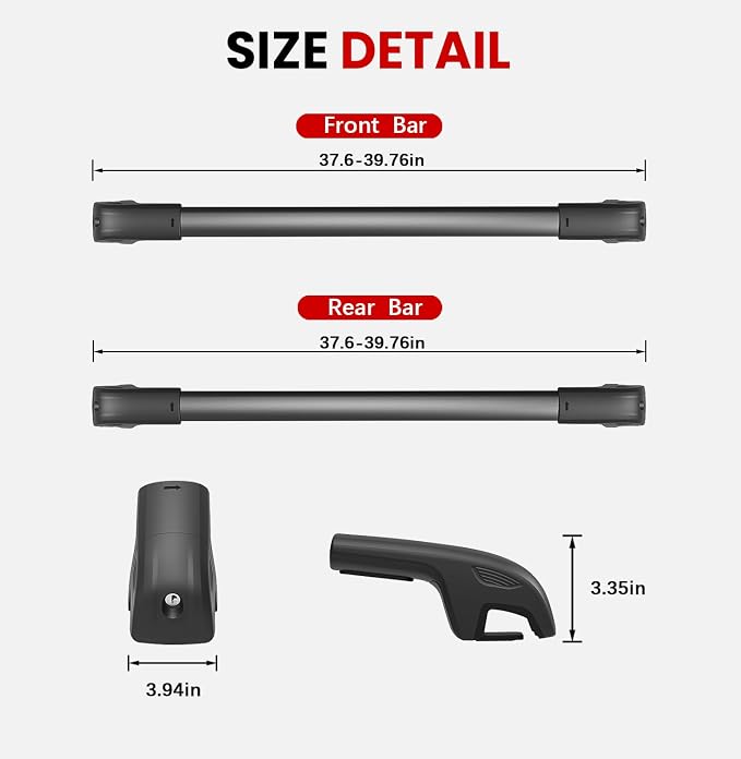300lbs Roof Rack Cross Bars Compatible with 2024 2025 2026 Hyundai Santa Fe & Santa Fe Hybrid (Not for SE), Aluminum Lockable Crossbars for Rooftop Cargo Carrier Luggage Kayak Canoe Bike