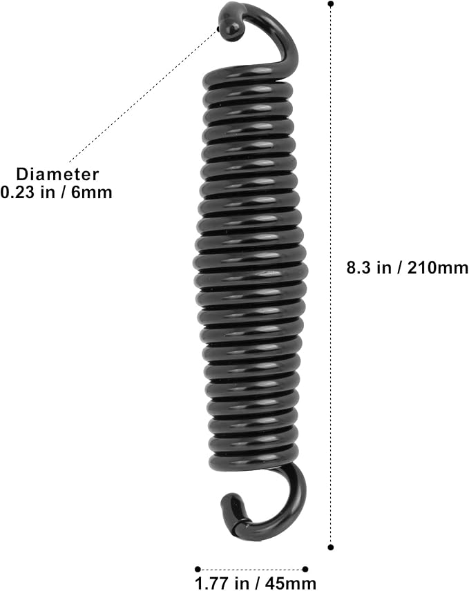 Porch Swing Springs Hammock Chair Spring Hold up to 1600lbs Heavy-Duty Chr-ome Springs for Hanging Chairs Ceiling Mount Porch Swings Punching Bag - 2 PCS Black