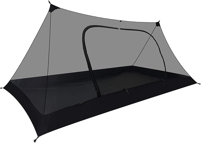 Onewind Mesh Tent with Bathtub, Ultralight Mosquito Net Inner Tent with No-See-Um Breathable Mesh Double Sided Zipper for Camping and Hiking, Black