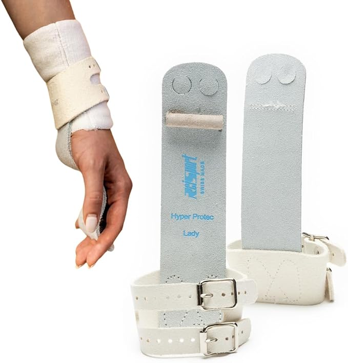 Reisport Protec Uneven Bar Gymnastics Grips for Women - Triple Strength Leather Hand Grips for Gymnastics Bars - Gymnastics Equipment & Accessories for Advanced Gymnasts