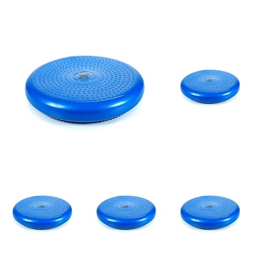 Cando-30-1870B Inflatable Balance Disc for Balance Training, Proprioception, Strengthening Lower Extremities, Posture, Back Pain, Stress Relief, Restlessness & Anxiety Blue, 14” Diameter (Pack of 5)