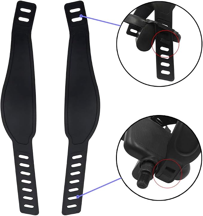 Exercise Bike Pedal Straps, Heavy Duty Adjustable Length Universal Pedal Strap Fits Most Bike Pedals Exercise Bike Bicycle Cycle for Home or Gym
