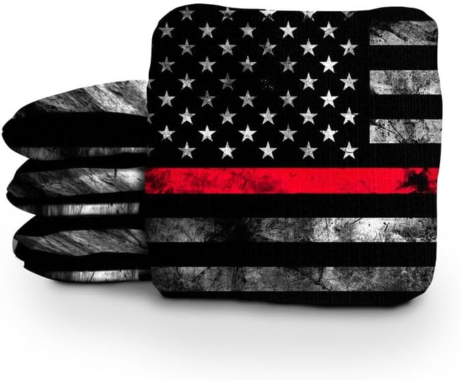 Slick Woody's Official Brand Beer + American Flag Cornhole Bags – Resin-Filled Tournament Performance with Dual Sided Professional Use Fabric- Set of 4