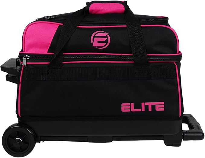ELITE Basic Bowling Bag Double (2) Ball Roller with Rolling Wheels