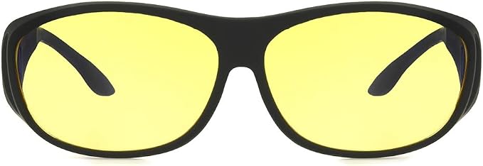 Dioptics Haven Meridian Fits Over Sunglasses Polarized Rectangular, Black/Night Driver Lens, 57 mm