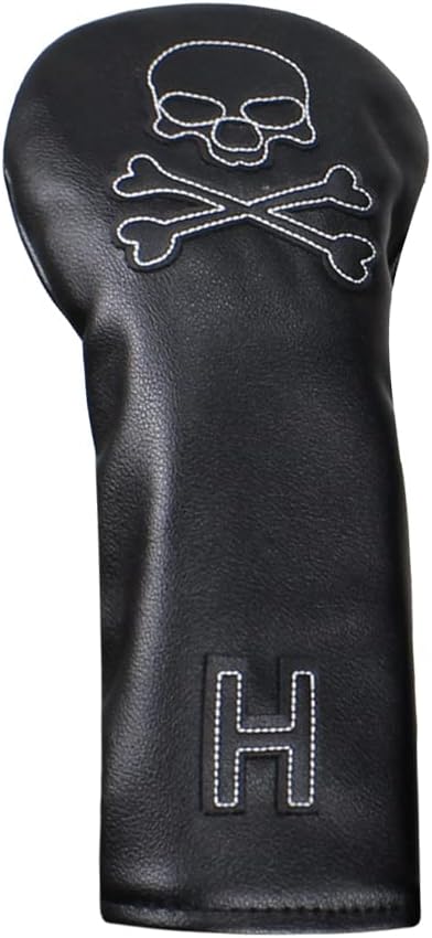 Scott Edward Skull Golf Woods Headcovers Covers for Driver Fairway 1 3 5 H Clubs Set Heads PU Leather Unisex Black Brown